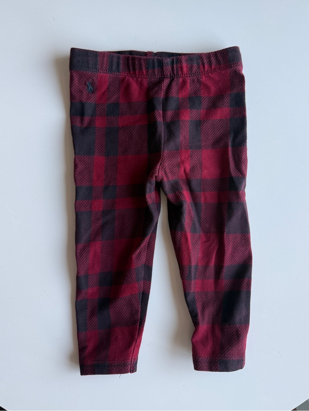 Polo Plaid Leggings - Red & Black 6-12m
